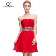 Grace Karin bretelles rouges Robes de bal courtes CL4792-1